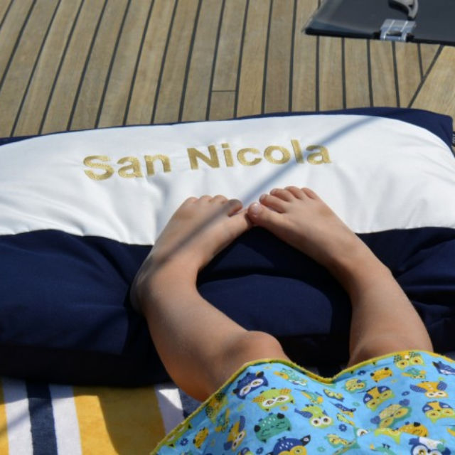 New sprayhood, bimini and cushions for yacht exterior of Bavaria 55 Cruiser.