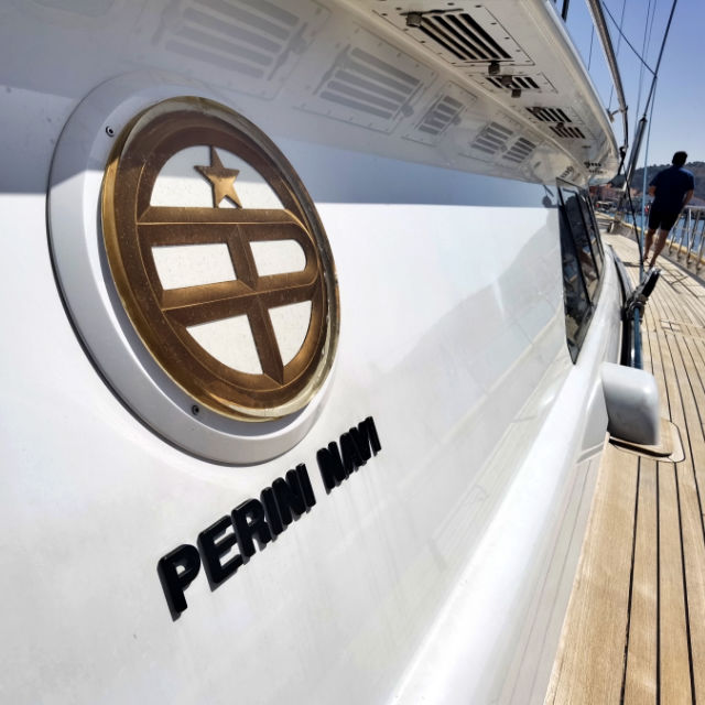 New awnings and sprayhood project for superyacht Perini Navi 56m Burrasca.
