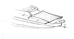 Frey sketch to help you visualise your special custom-made sundeck sunshades with telescopic pipe system.