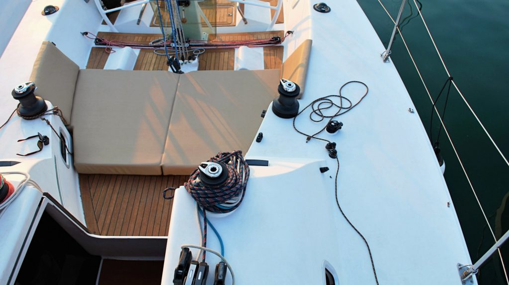 Maximising sundeck space for yacht sunbed cushions for extra comfort and support while sunbathing and cruising.