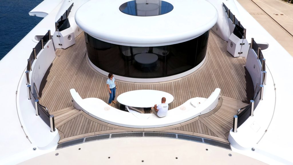 Frey high-performance, superior quality protection, deck furniture covers for one of the worlds largest Kusch mega yachts.